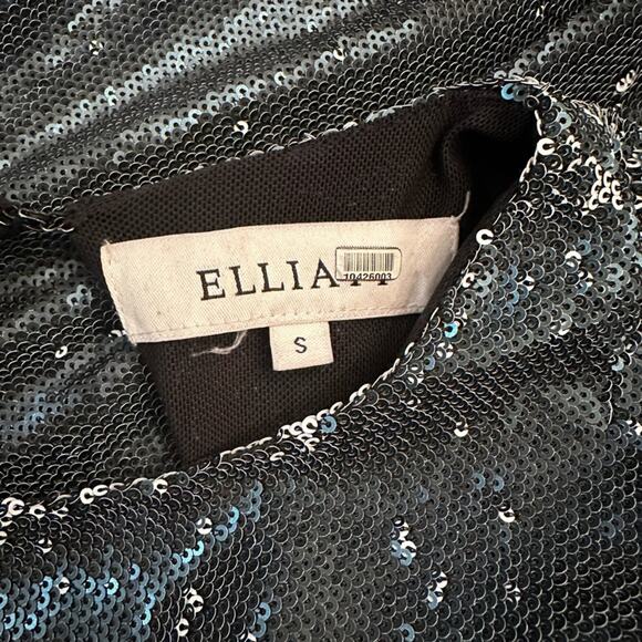 Elliatt Sequin Twilight Mini Cocktail Dress Pewter - White Sequins - Size Small - Picture 4 of 11